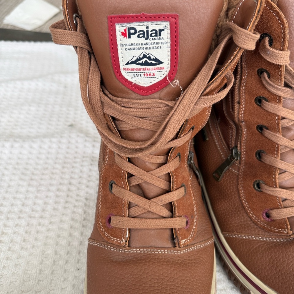 Pajar Tan Leather Lace-Up Boots - Picture 2 of 16